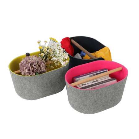 PET fiber felt non woven colorful cut toys storage baskets for home and store organization